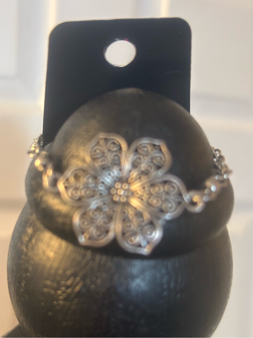 Delicate Silver Floral Bracelet - Elegant Women's Jewelry